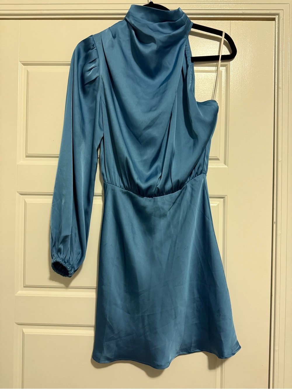 Hello Molly Satin Slip Dress in Sky Blue - Picture 6 of 8